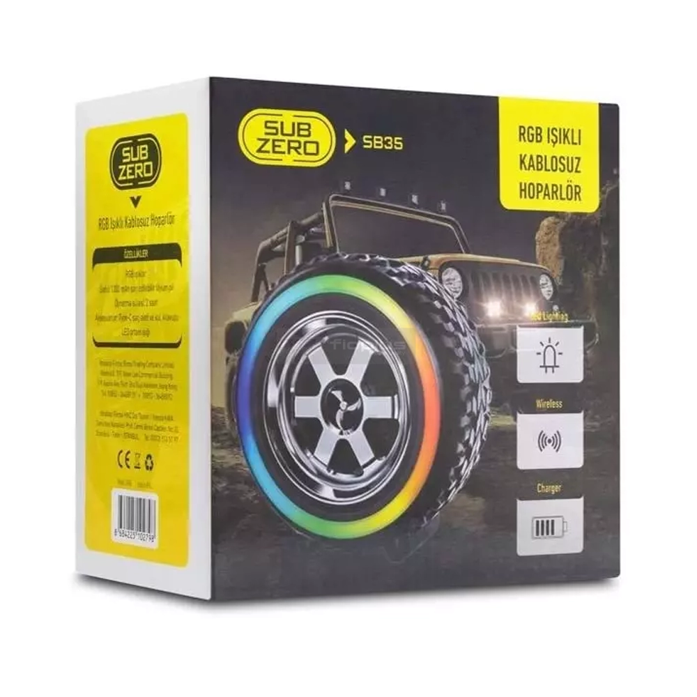Subzero SB35 Işıklı Tekerlek Şeklinde Bluetooth Speaker Subzero SB35 Işıklı Tekerlek Şeklinde Bluetooth Speaker